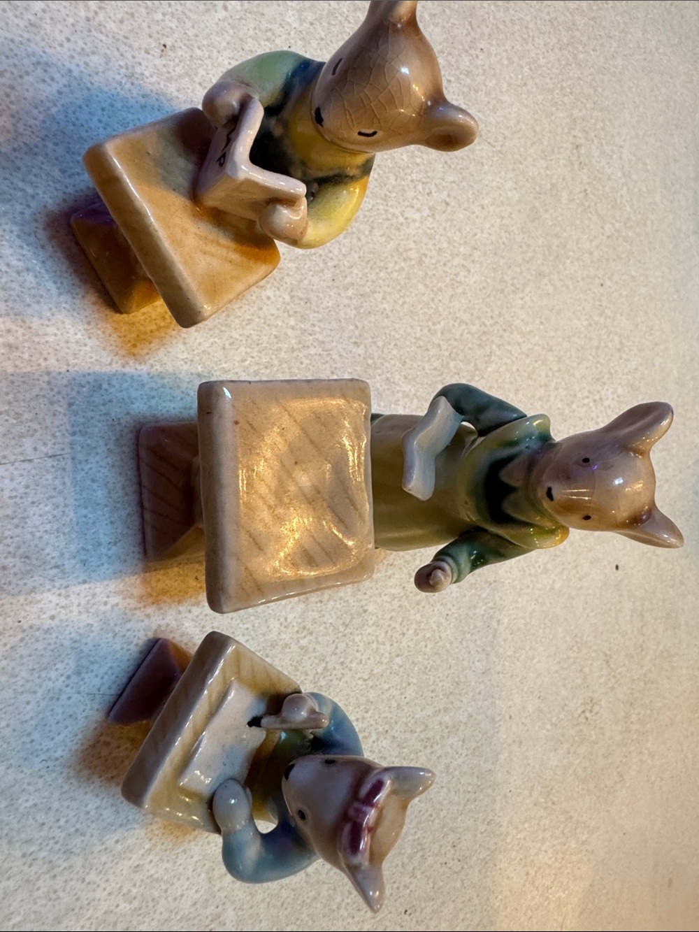 Enesco Ceramic Bear Homeschool in Beige, Brown and Green Accent